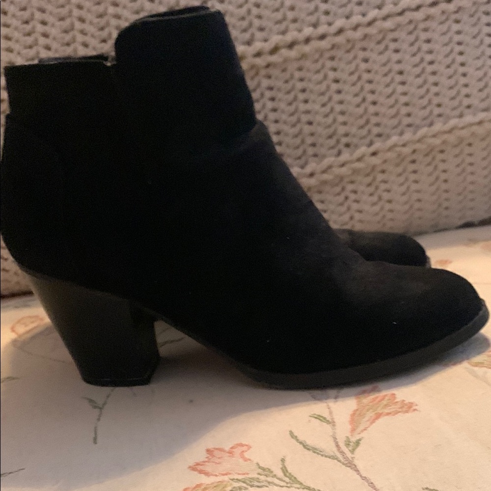 Black Suede Ankle Boots - Picture 2 of 5